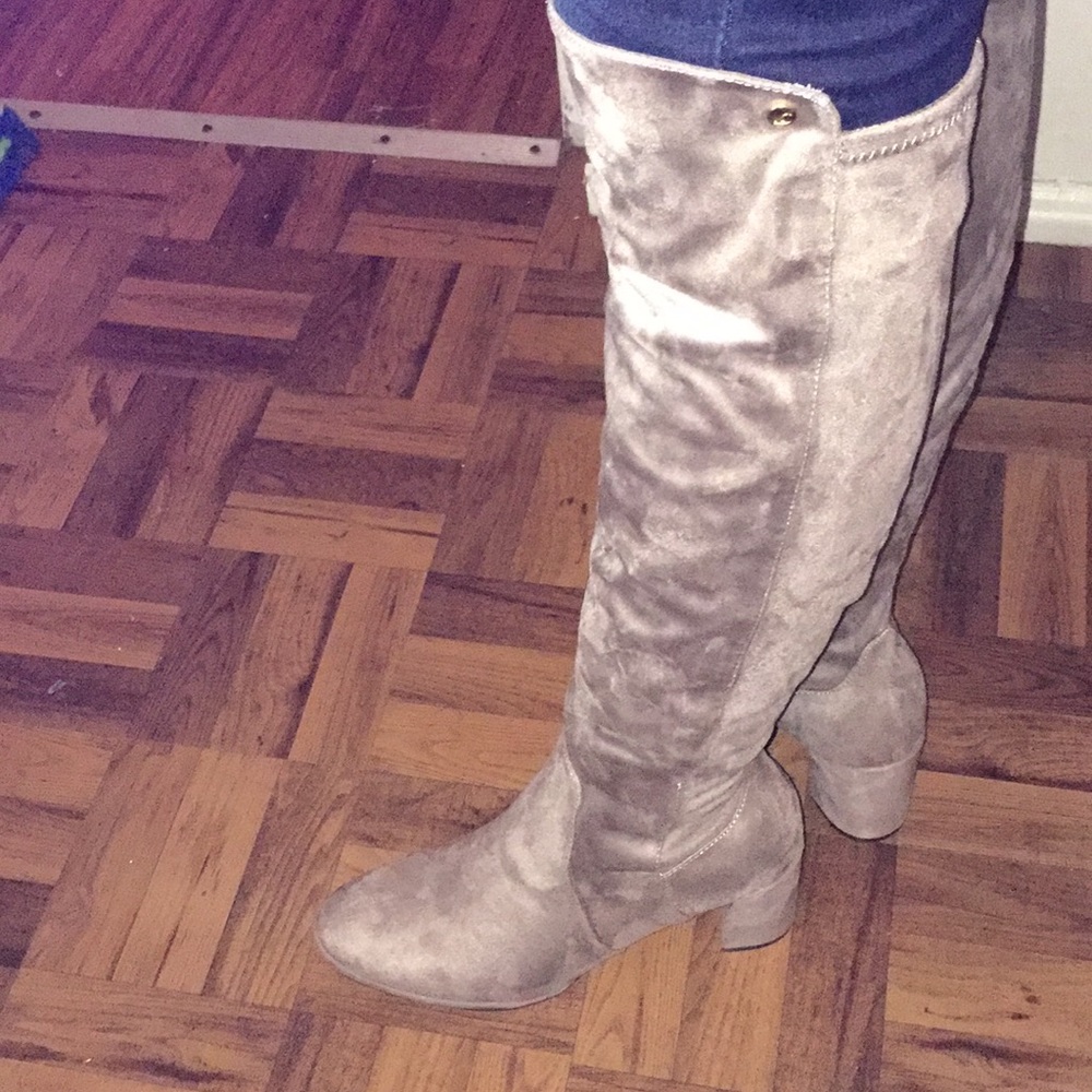 Liz Claiborne Taupe over the knee boots